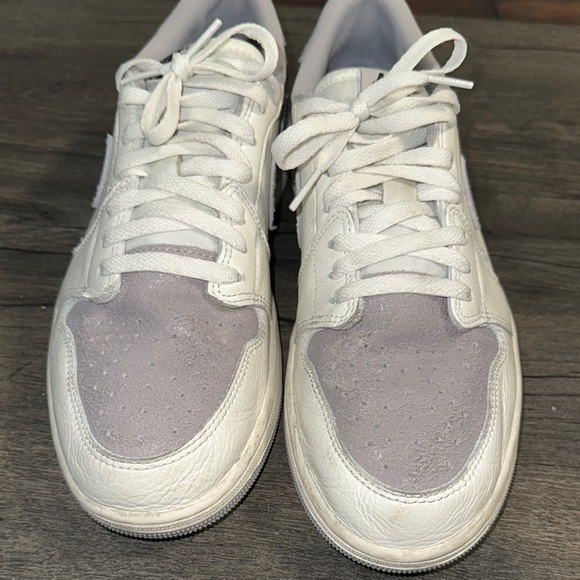 Nike Air Jordan 1 Low Cream and Lavender Low-Top Sneakers - Picture 5 of 8